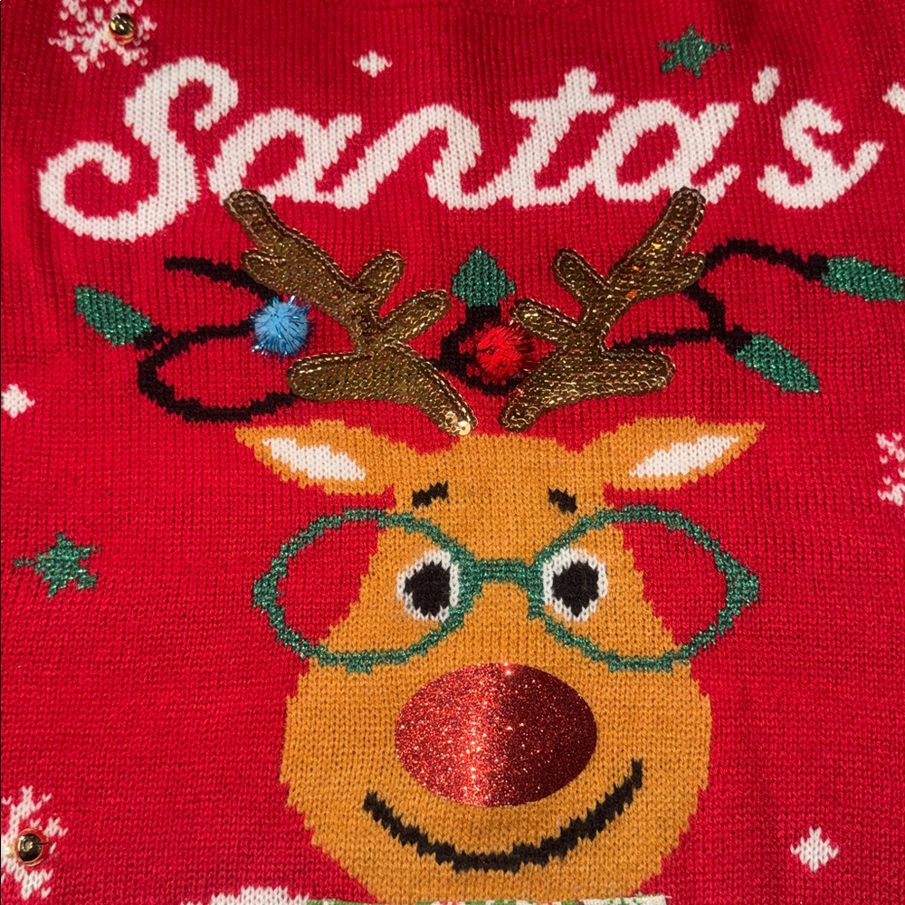 Juniors Ugly Christmas Sweater - Santa’s Favorite - Picture 2 of 6